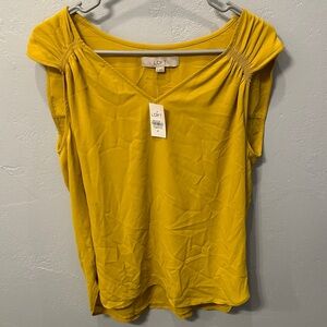 LOFT Mustard Yellow Blouse
